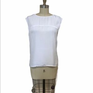 0381 H&M white with bow top blouse sz 10